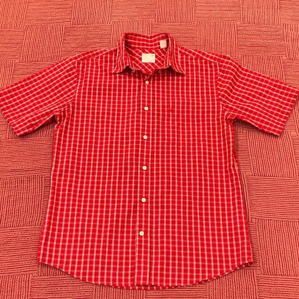 Dockers med menās Red Plaid Casual Button Down Shirt